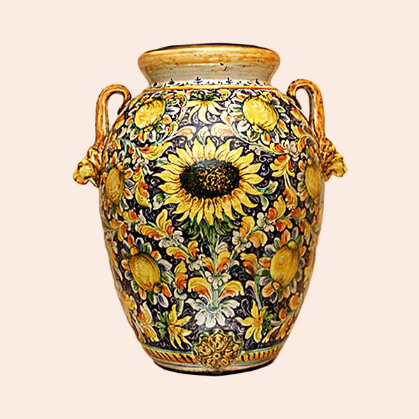 LG108H 75 - Large vase cm 75 H Lemons and sunflowers